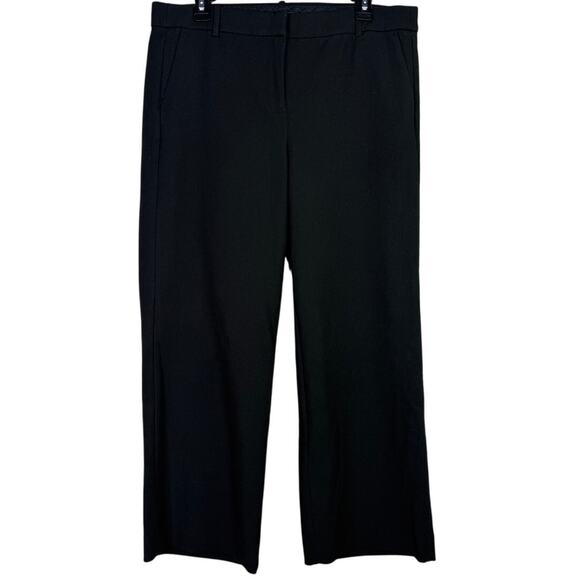 J. Crew High Rise Peyton Crop Wide Leg Stretch Trouser Pants Pockets 14 T Black - Picture 10 of 15